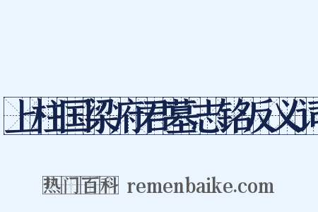 上柱国梁府君墓志铭反义词是什么意思的图片